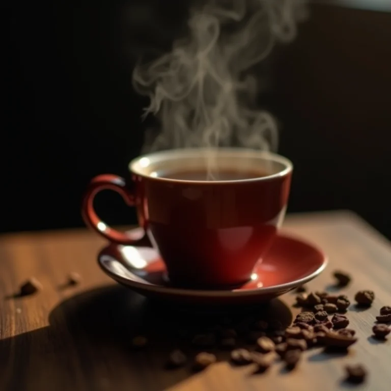 Xícara fumegante de chá Assam