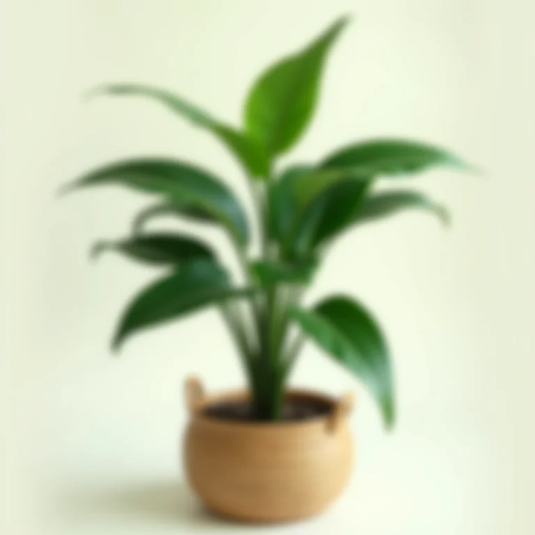 Zamioculca em cesto de vime.